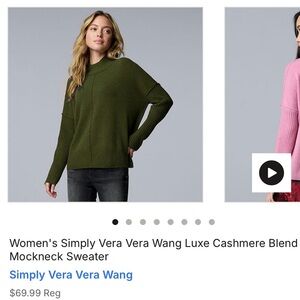 Simply Vera Vera Wang Olive Turtleneck Sweater